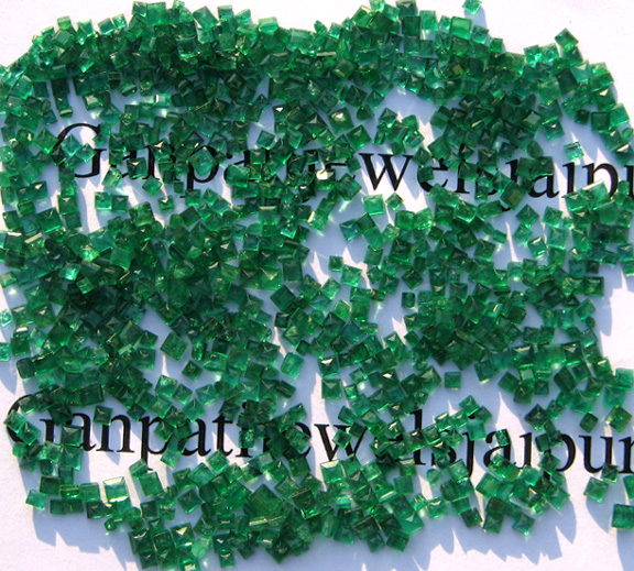 Emerald Cutstone Parcel Of Square Shape Mix Size (6 X 6 MM To 3 X 3 MM ) Stones Total Weight 111 Carats